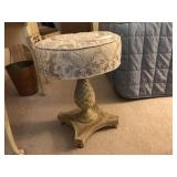 Vintage Wooden and Upholstered Stool