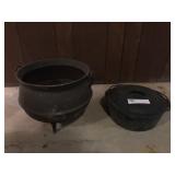 3-Leg Cast Iron Kettle and #8 Cast Iron Dutch Oven