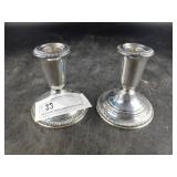 Pr. Crown Sterling Silver Weighted Candlesticks
