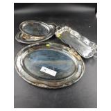 4 Silverplate Trays