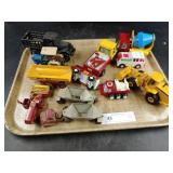 Tray of Toys: Lesney, Construction, Farm, Etc.