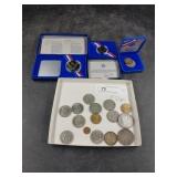 2 Silver Dollars, Kennedy Halves, 2 US Liberty