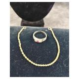 10K Ring with Small Diamonds & Bracelet