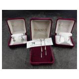 3 Sterling Silver Sets of Earrings
