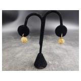 Pair of 18K Gold & Diamond Earrings