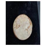 18K Relief-Carved Cameo Pin