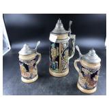 3 Various German Steins