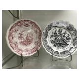 3 Transfer Staffordshire Plates