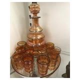 12pc. Ribbed Glass Liqueur Set