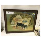 "An Even Exchange" Vintage Print with Baby & Dog