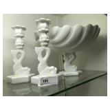 3 Pieces of Milk Glass