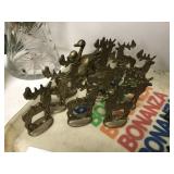 12 Dept 56 Brass Stags & 2 Brass Ducks