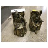 Set of Metal Brass Plated Bookends