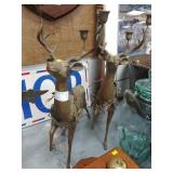 Pair of Brass Stag Candelabras