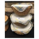 Set of 3 Graduated Baskets with Plastic Lids