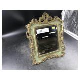 Vintage Beveled Edge Mirror with Gilt Metal Frame
