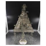 Tin Christmas Tree with Angels, Birds