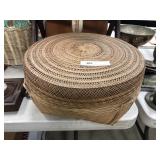 Vintage Oriental Covered Basket w/Original Label