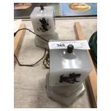 Pair of Opaque Lamps with Scotty Dog Decoration