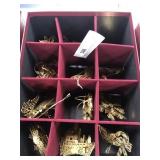 Box of 12 Danbury Mint Gold Ornament Collection