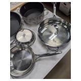 (3) Pampered Chef Kettles, Calphalon Non-Stick,