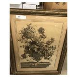 Framed and Matted Vase of Flowers in Gilted Frame