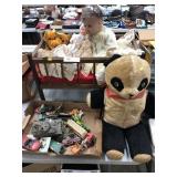 Table Lot of Assembled Models, Dolls, Toys, Etc.