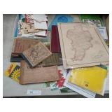 Ephemera- Map, Greeting Cards, Textbooks, Etc.