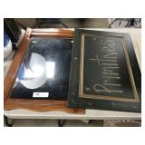 Maple-Framed Mirror, "Primitives" Sign