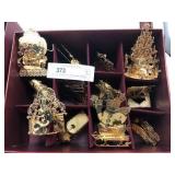 Box of 12 Danbury Mint Gold Ornament Collection