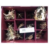 Box of 12 Danbury Mint Gold Ornament Collection