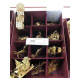 Box of 12 Danbury Mint Gold Ornament Collection