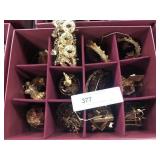 Box of 12 Danbury Mint Gold Ornament Collection