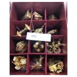 Box of 12 Danbury Mint Gold Ornament Collection