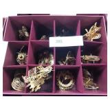 Box of 12 Danbury Mint Gold Ornament Collection