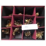 Box of 12 Danbury Mint Gold Ornament Collection