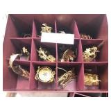 Box of 12 Danbury Mint Gold Ornament Collection