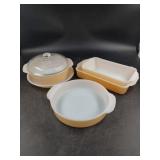(5) Vintage Fire-King Bakeware Pieces