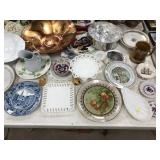 Table Lot- Glassware, Sherbets, Ironstone, Etc.