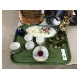 Tray: Demitasse Cups/Saucers, 7 pc. Liqueur Set
