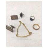 (6) pcs- 18kt Bracelet, Gold Ring, Sterling Items