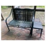Outdoor Love Seat with Plastic End Table
