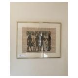 Egyption-Style Papyrus Painting in Frame