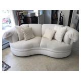 Kidney-Shaped Upholstered Sofa