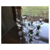8 Wine Glasses with Wire and Bead-Stem Decoration