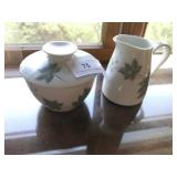 Noritake Wild Ivy Pattern Creamer and Sugar