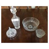 Glass Decanter, Candle Holder, Bowl, Etc.