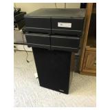 Fisher Upright Speaker and 2 VHS Organizers