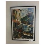 Oil on Canvas Canal Scene By John Sylvan
