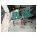 2 Vintage Folding Canvas Stools